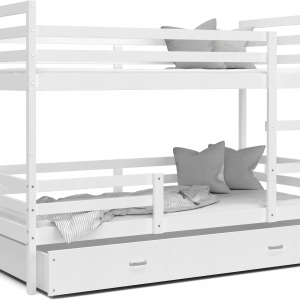 Łóżko piętrowe 190x80 szuflada + materace JACEK