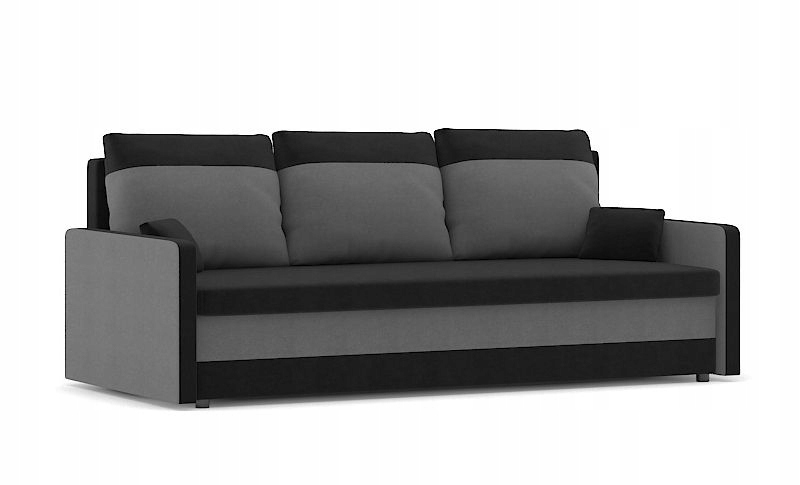 Kanapa Milton z Rozkładana z FUNKCJA SPANIA WYGODNA Sofa Czarny Szary Kolor